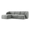 ECKSOFA Links Chenille Stoff Grau - Schwarz/Grau, Holzwerkstoff/Kunststoff (248/166cm) - Makamii