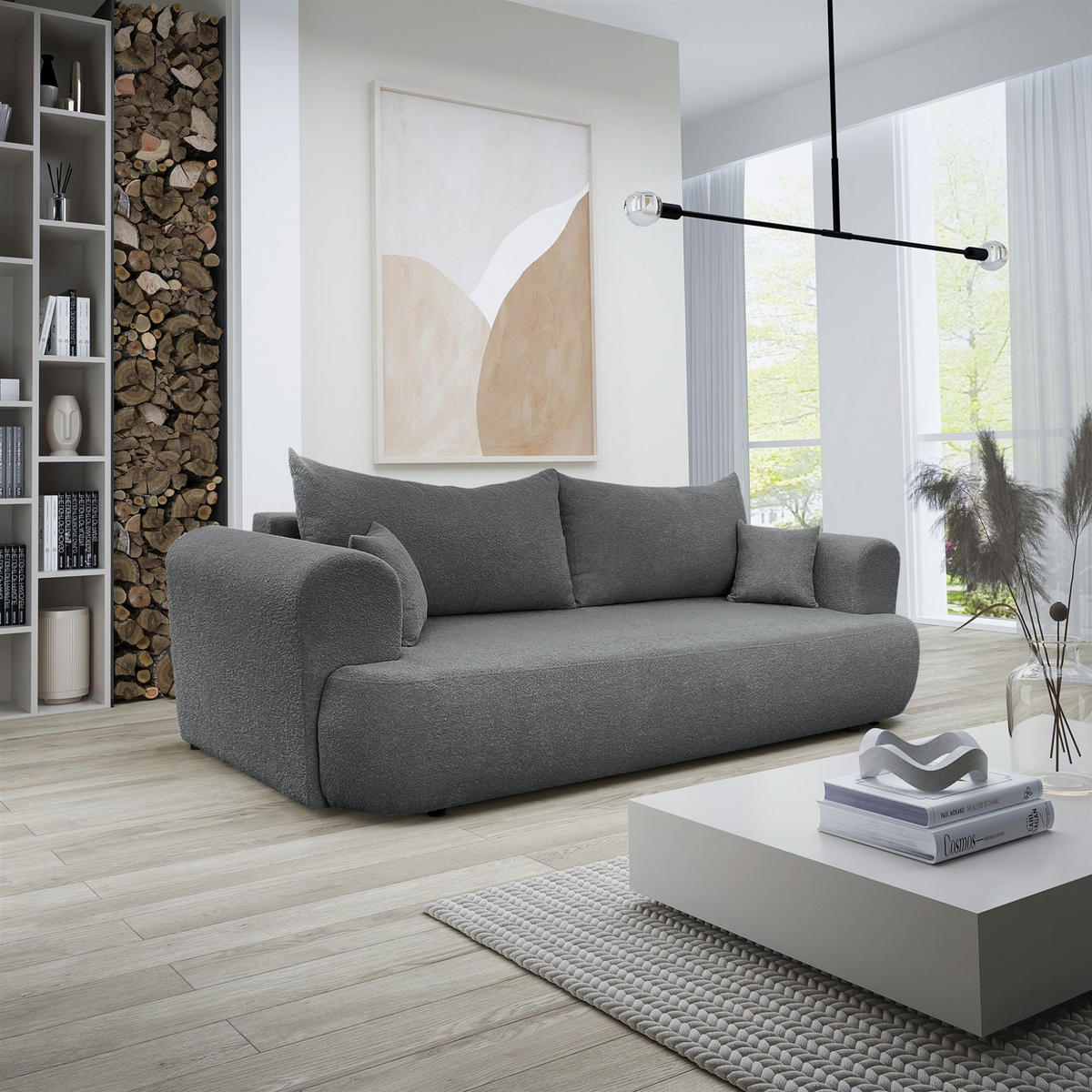 SCHLAFSOFA Anike Stoff Now Or Never - Dunkelgrau, Holzwerkstoff/Textil (240/78/110cm) - Fun Möbel