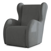 MASSENO Relaxační Křeslo MASTI, Látka s přezkami Šedá - šedá, kompozitní dřevo (74/100/86cm) - MASSENO