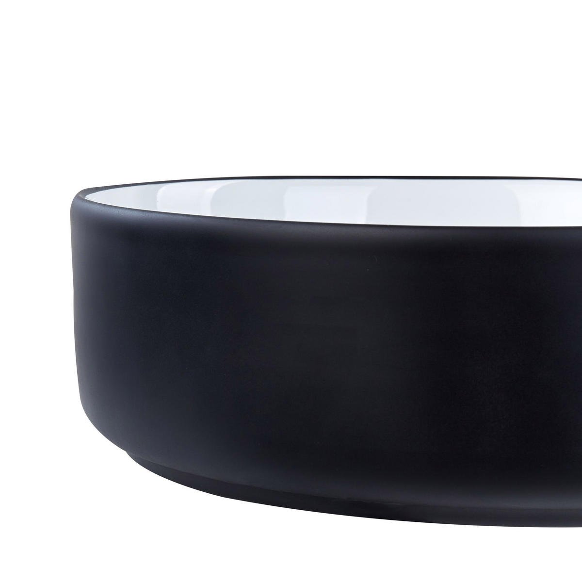 AUFSATZWASCHBECKEN Schwarz/Weiß 36 cm Keramik Calig - Schwarz/Weiß, Keramik (36/12/36cm) - Beliani