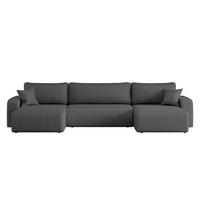 ECKSOFA U-Form Mit Schlaffunktion Und Bettkasten MILANO Stoff Graphit - Dunkelgrau, Holz (312/145cm) - Kaiser Möbel