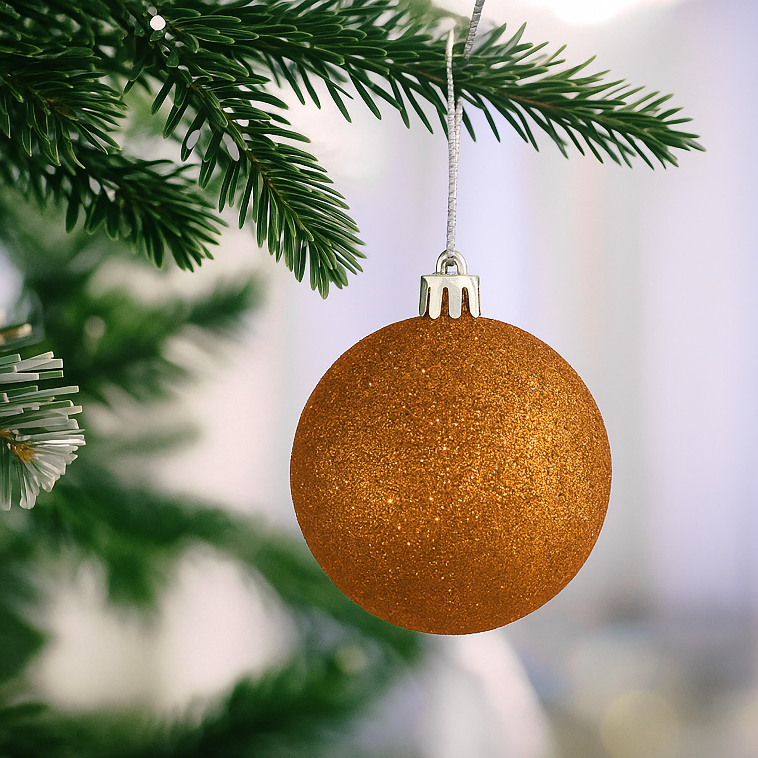 30XWEIHNACHTSKUGELN - Orange, Kunststoff (6/7/6cm) - Relaxdays