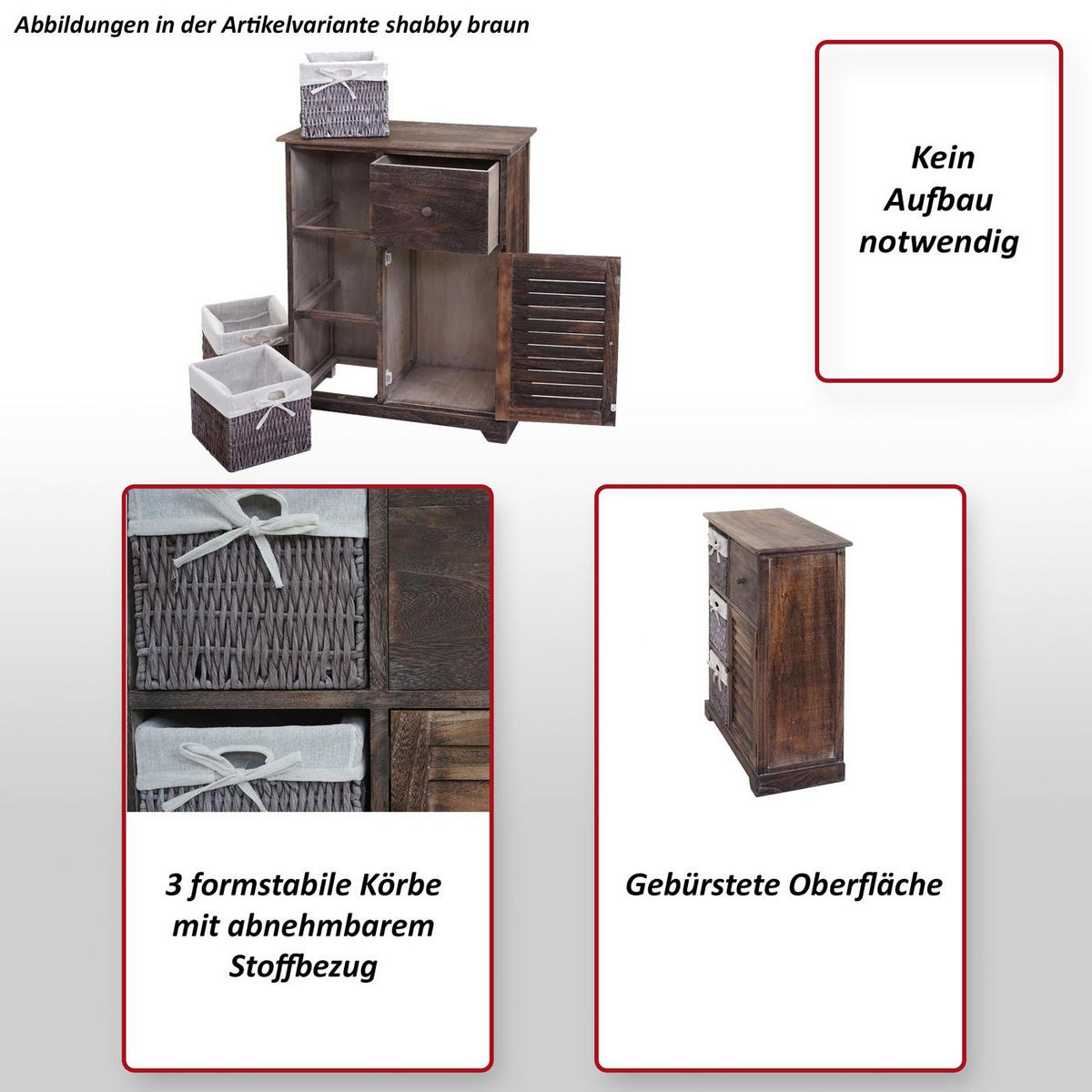 KOMMODE Weiß - Weiß, Holz (60/80/30cm) - MCW