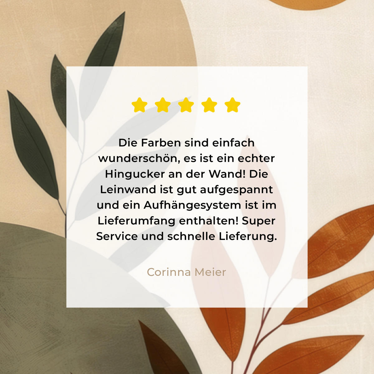 LEINWANDBILD Formen - Rund - Blätter - Beige Wanddeko 90x60 cm - Rostfarben, Textil (90/60cm) - MuchoWow