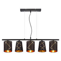 HÄNGELEUCHTE BEMMO Metall Schwarz Goldfarben - Schwarz, Metall (90/13/140cm) - Globo Lighting