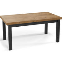 ESSTISCH Gemini rechteckig ausziehbar, Wotan Eiche 120-160/80/78 cm - Eiche Wotan/Schwarz, Holz/Holzwerkstoff (120/80/78cm) - WFL GROUP