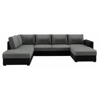 WOHNLANDSCHAFT Wilma Premium, Seite: Links - Schwarz/Grau, Holz/Textil (305/85/188cm) - MIRJAN24