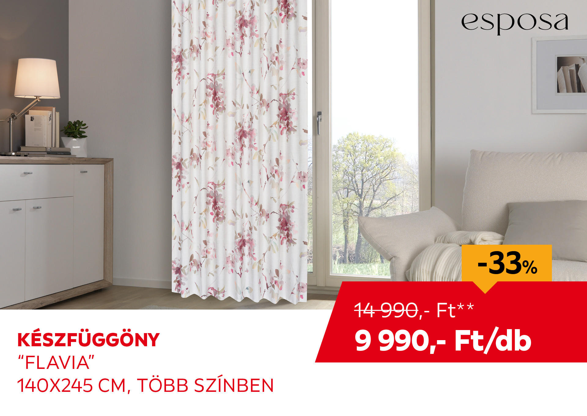 KÉSZFÜGGÖNY "FLAVIA" 140X245 CM Kiemelt termék 14990 Ft.- helyett 9990 Ft.-
