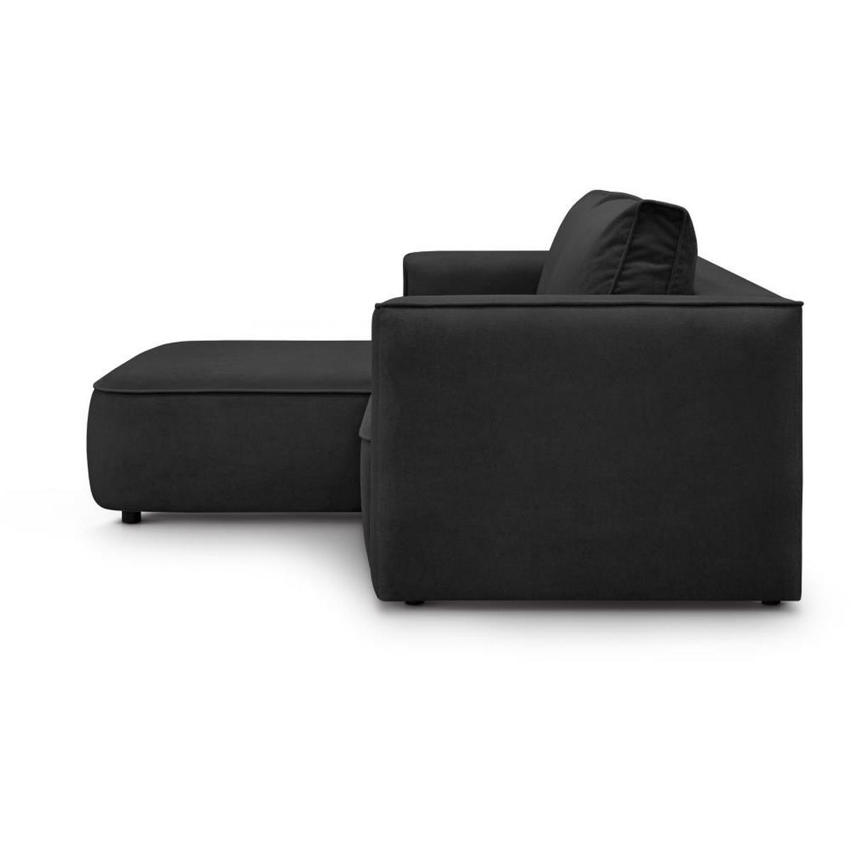 ECKSCHLAFSOFA Carlos schwarz - Schwarz, Kunststoff/Textil (265/170cm) - Beautysofa