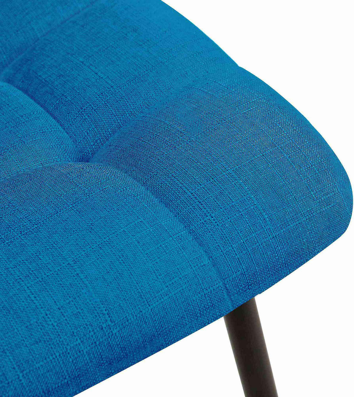 STUHL 2er Set Stoff Hellblau - Schwarz/Hellblau, Textil/Metall (45/84/55cm) - CLP