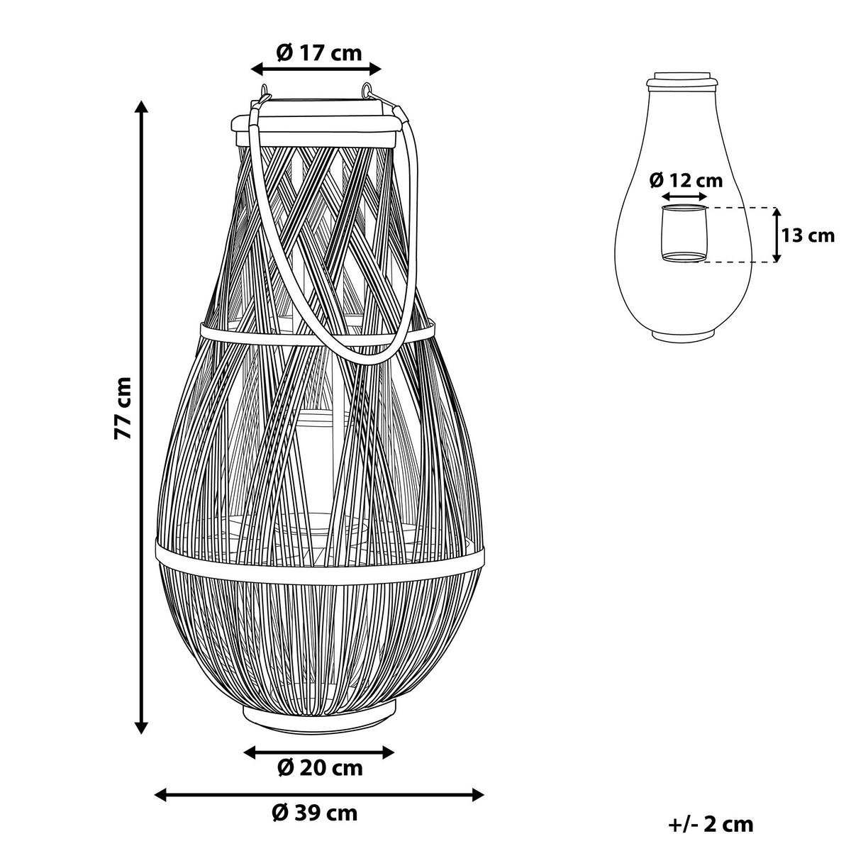 LATERNE Weiß Tonga - Weiß, Holz (39/77/39cm) - Beliani
