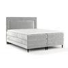 BOXSPRINGBETT Madame Hellgrau 160/200 cm mit Matratzen und Topper - Hellgrau/Schwarz, Holz/Holzwerkstoff (160/200cm) - Maison de Reve