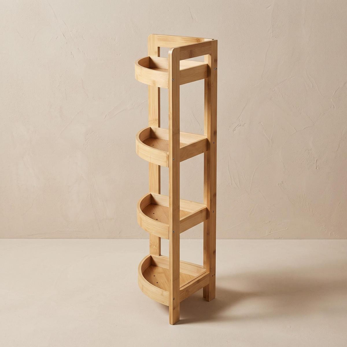 ECKREGAL aus Bambus für das Badezimmer 23/23/80 cm - Beige, Naturmaterialien (23/80/23cm) - NUXIO