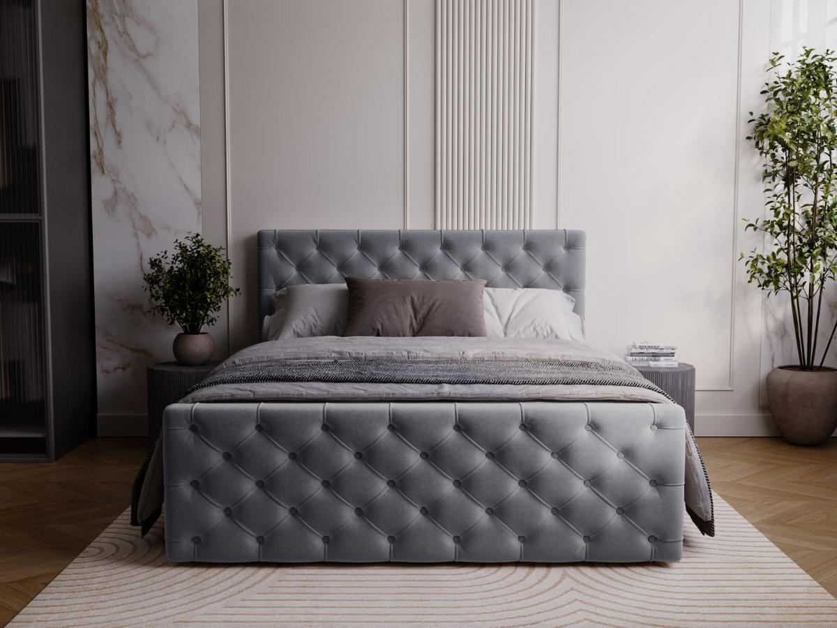 BOXBETT Montego 180x200 Grau - Grau, Holz/Textil (180/200cm) - Graingold