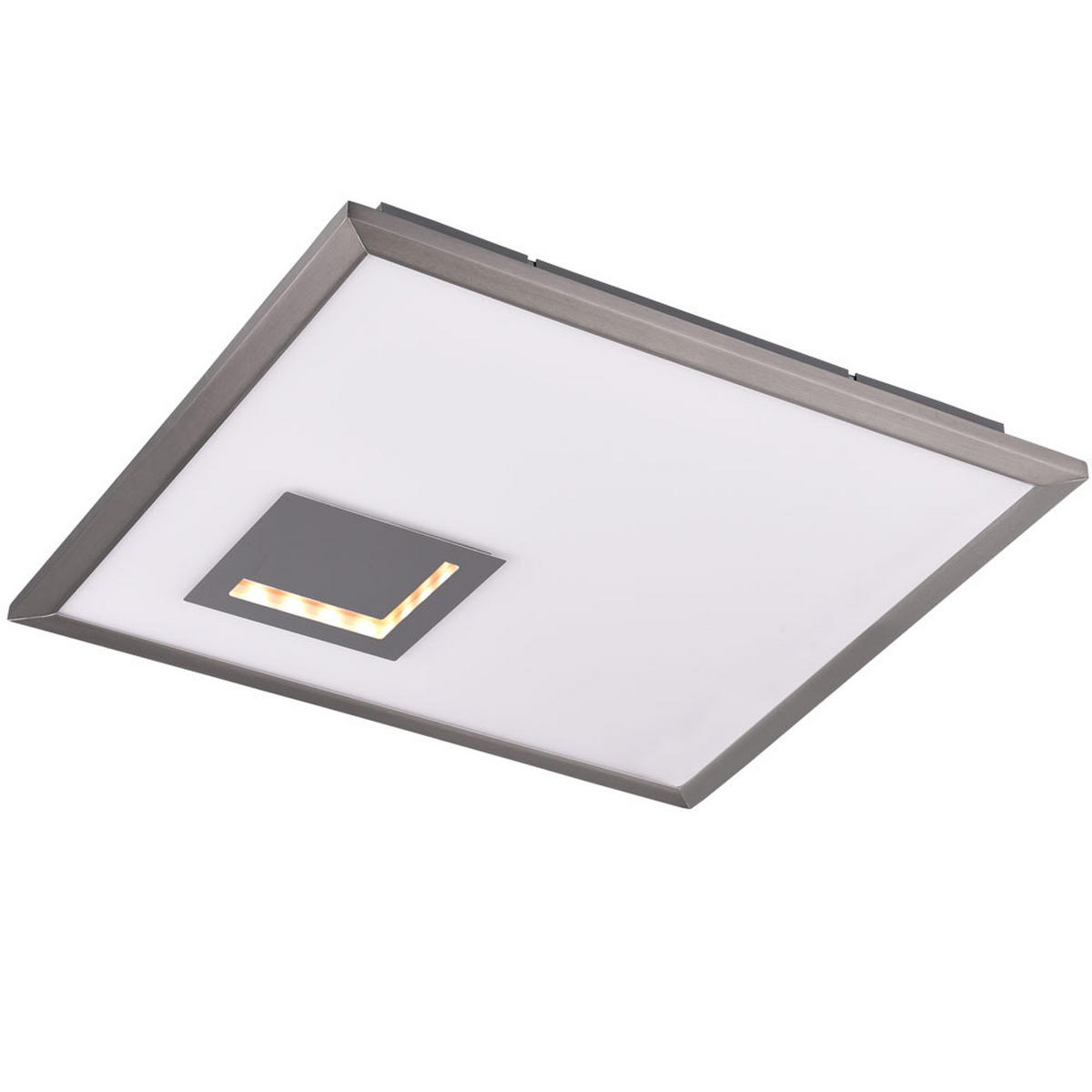 LED DECKENLEUCHTE PORTLAND Silber - Silberfarben, Metall (45/45/4cm)