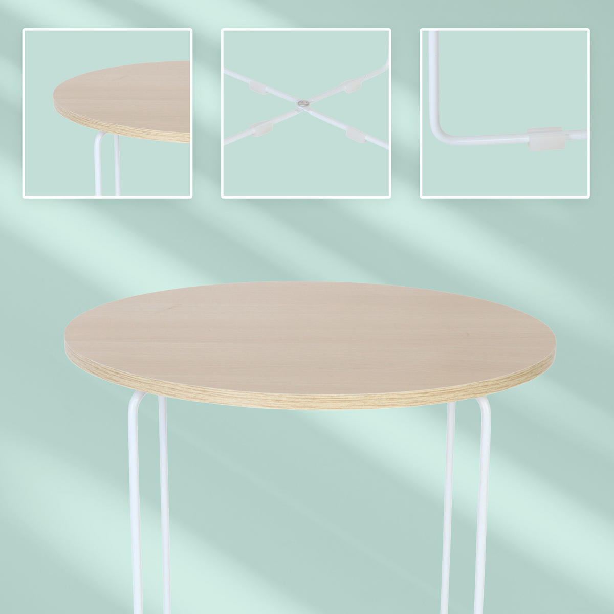 BEISTELLTISCH - Multicolor, Holzwerkstoff/Kunststoff (40/40/40cm) - Relaxdays