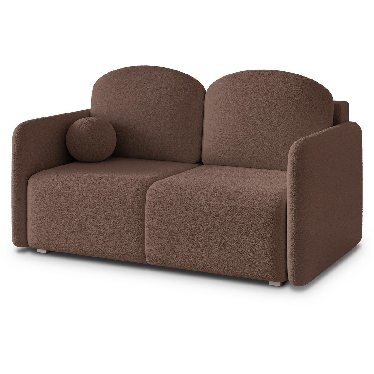 BETTSOFA SUVI II Q Braun Bucle-Stoff mit Schlaffunktion - Braun, Textil (90/85/153cm) - MASSENO