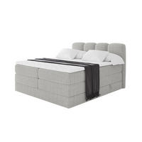 BOXBETT mit Matratze H3|H4 - NINA KING - 200x200 cm - Hellgrau - Hellgrau, Holzwerkstoff (200/200cm) - ALTDECOR