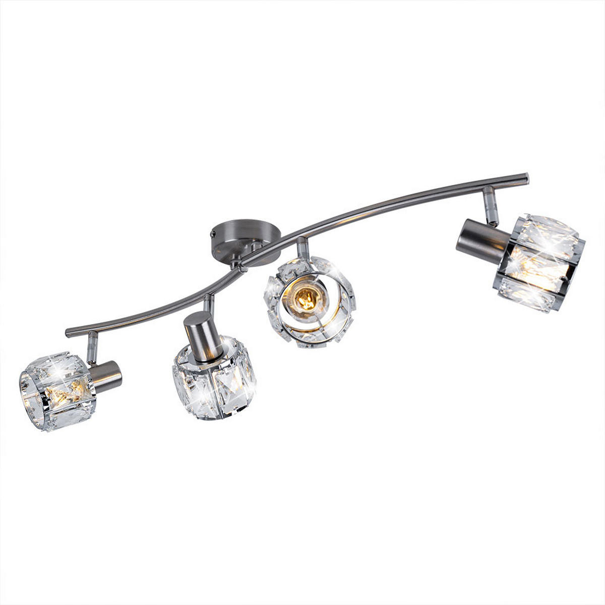 DECKENLEUCHTE Metall Silber Kristall - Silberfarben, Metall (70/31.5/18cm) - Globo Lighting