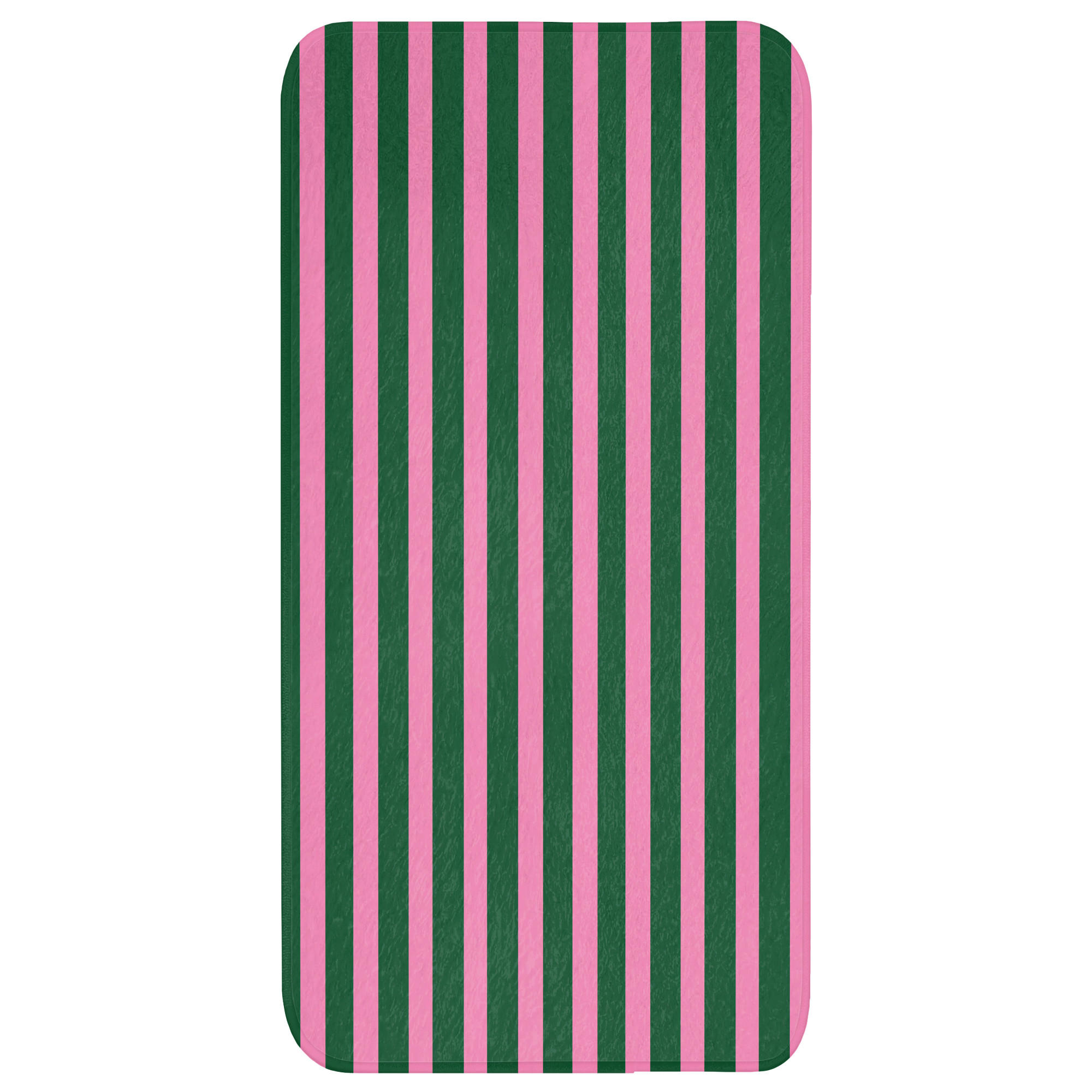 BADEMATTE Vertikale Streifen - Grün - Rosa Badteppich 60x120 cm - Multicolor, Kunststoff/Textil (60/120cm) - OnlyWow