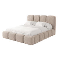 POLSTERBETT SUENO MAXI 160x200 cm in Beige, gepolstertes Kopfteil, Metalllattenrost, Bettkasten, Bouclé-Stoff - Beige/Naturfarben, Holz/Textil (160/200cm) - Muffo