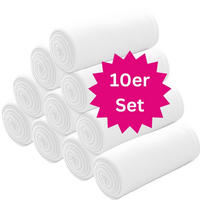 FLEECEDECKE 10er Set weiß 130/160 cm Kettelrand Anti-Pilling - Weiß, Textil (130/160cm) - wometo