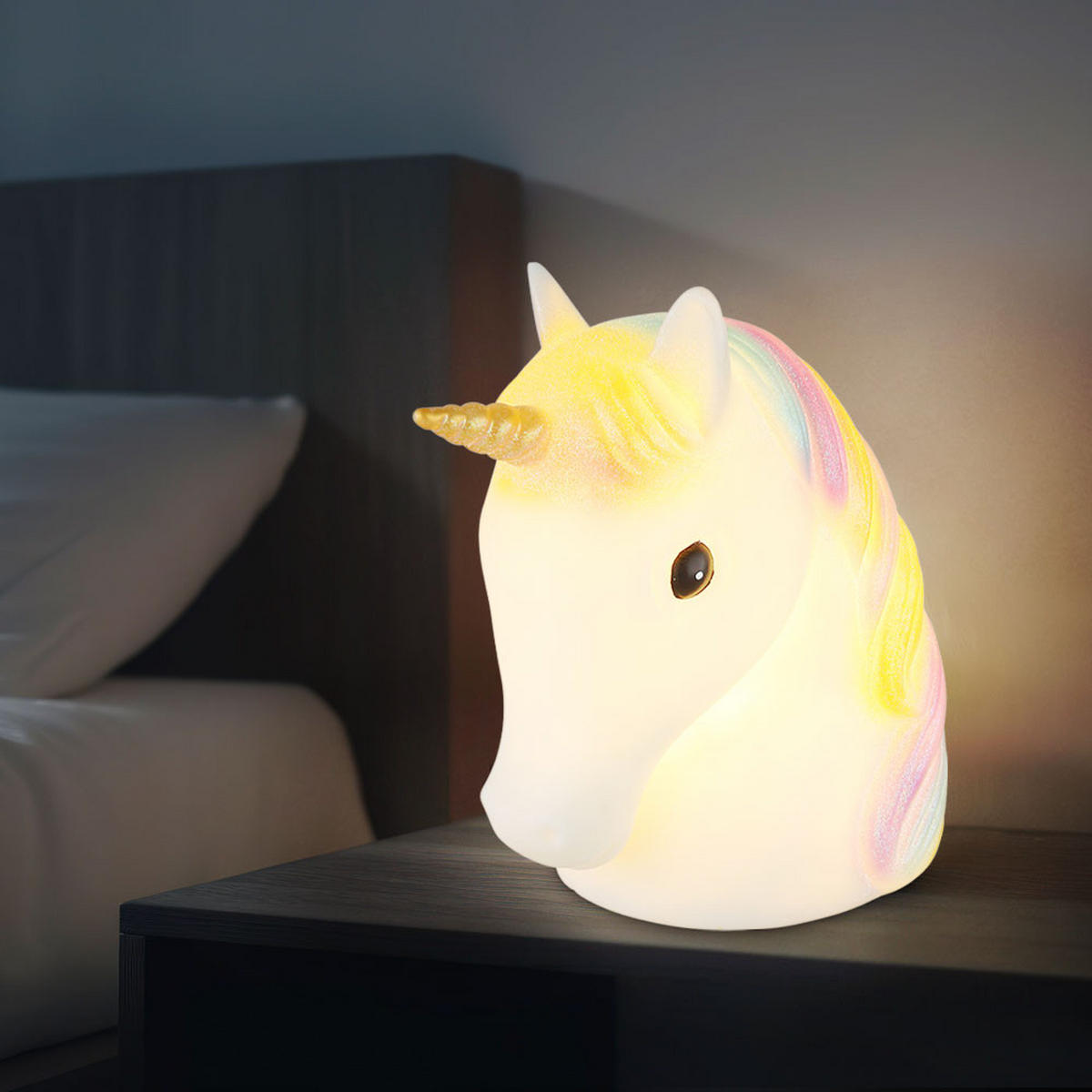 LED DEKOLAMPE Einhorn Bunt - Multicolor, Kunststoff (18/11/21cm) - Globo Lighting