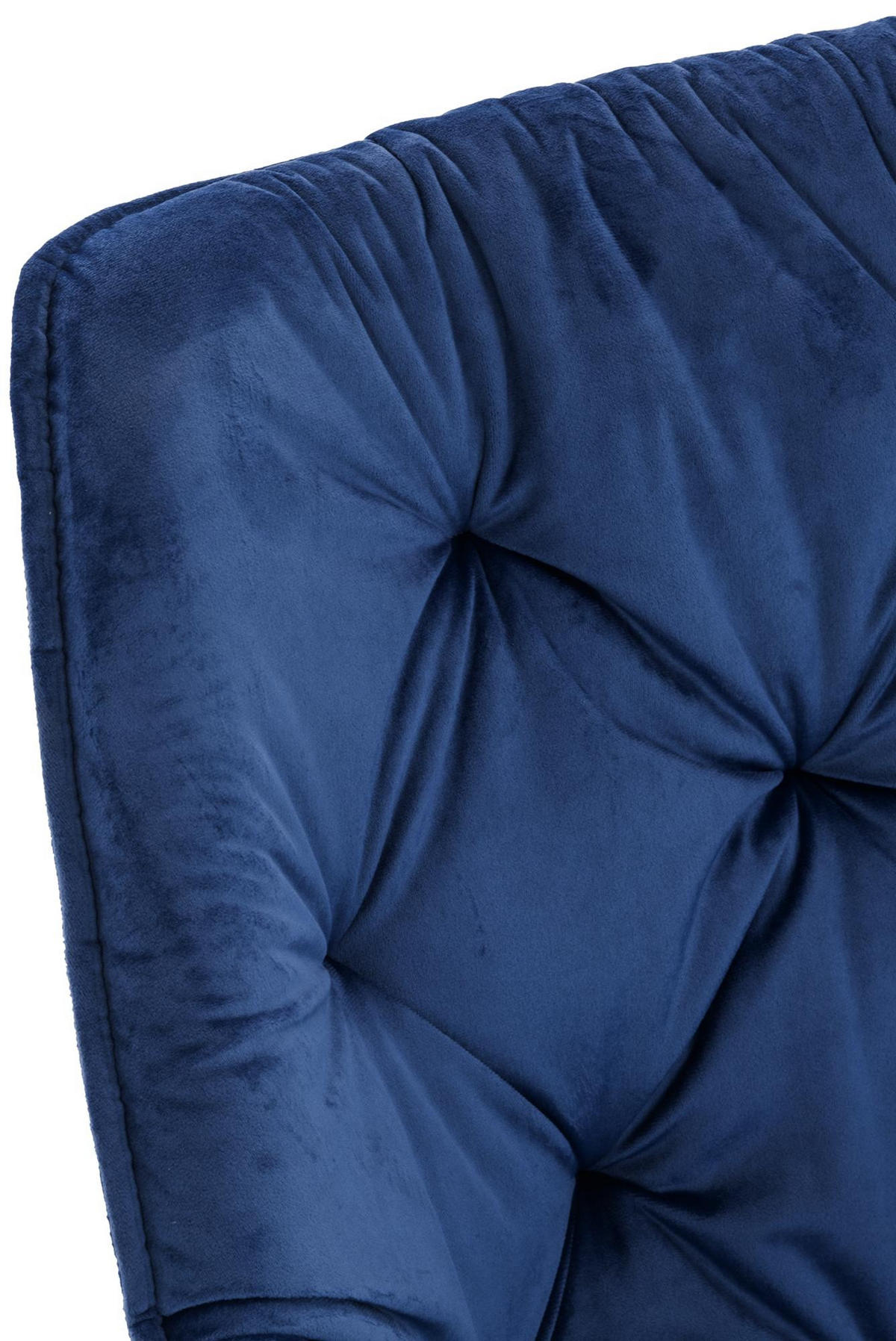 ARMLEHNENSTUHL Samt Dunkelblau - Schwarz/Dunkelblau, Textil/Metall (58/83/62cm) - CLP