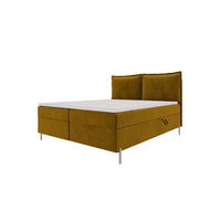 BOXSPRINGBETT VERO Cordstoff Goldfarben 160/200 cm - Goldfarben/Schwarz, Holzwerkstoff/Textil (160/200cm) - 99rooms