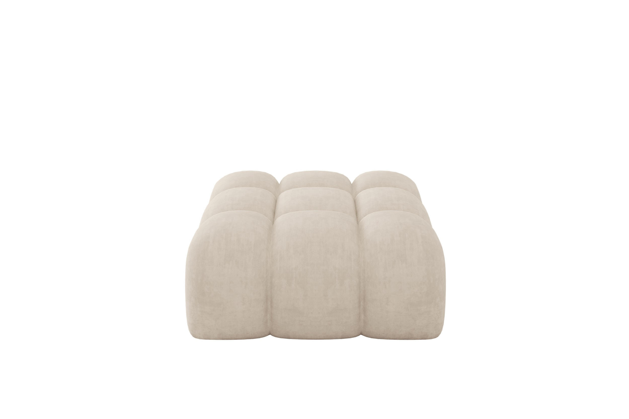 POUF OLEA-PUF 91x87x44 cm Beige Velours Modular Sitzhocker - Schwarz/Sahara, Holzwerkstoff/Kunststoff (91/44/87cm) - ALTDECOR