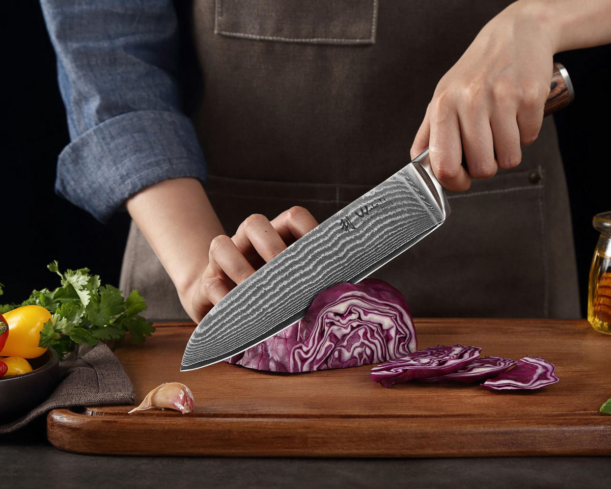 MESSERSET 3-tlg Damast EDIB - Braun, Metall - Wakoli