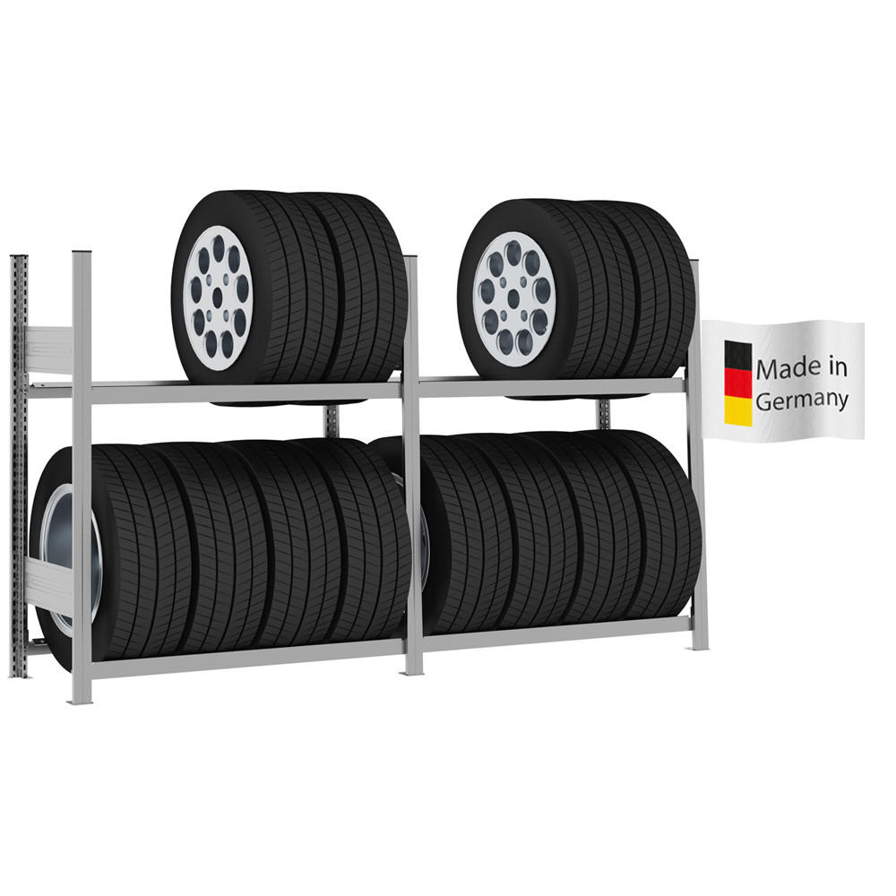 REIFENREGAL TIRE PRO 115x200x43cm 2er Set - Silberfarben, Metall (200/115/43cm) - PROREGAL
