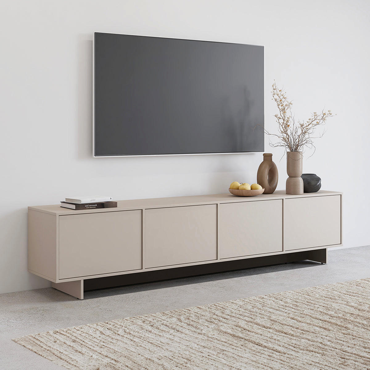 TV STOLEK Tadao Kašmír - kašmírová, kompozitní dřevo (221/50.5/41.5cm) - Petits-meubles