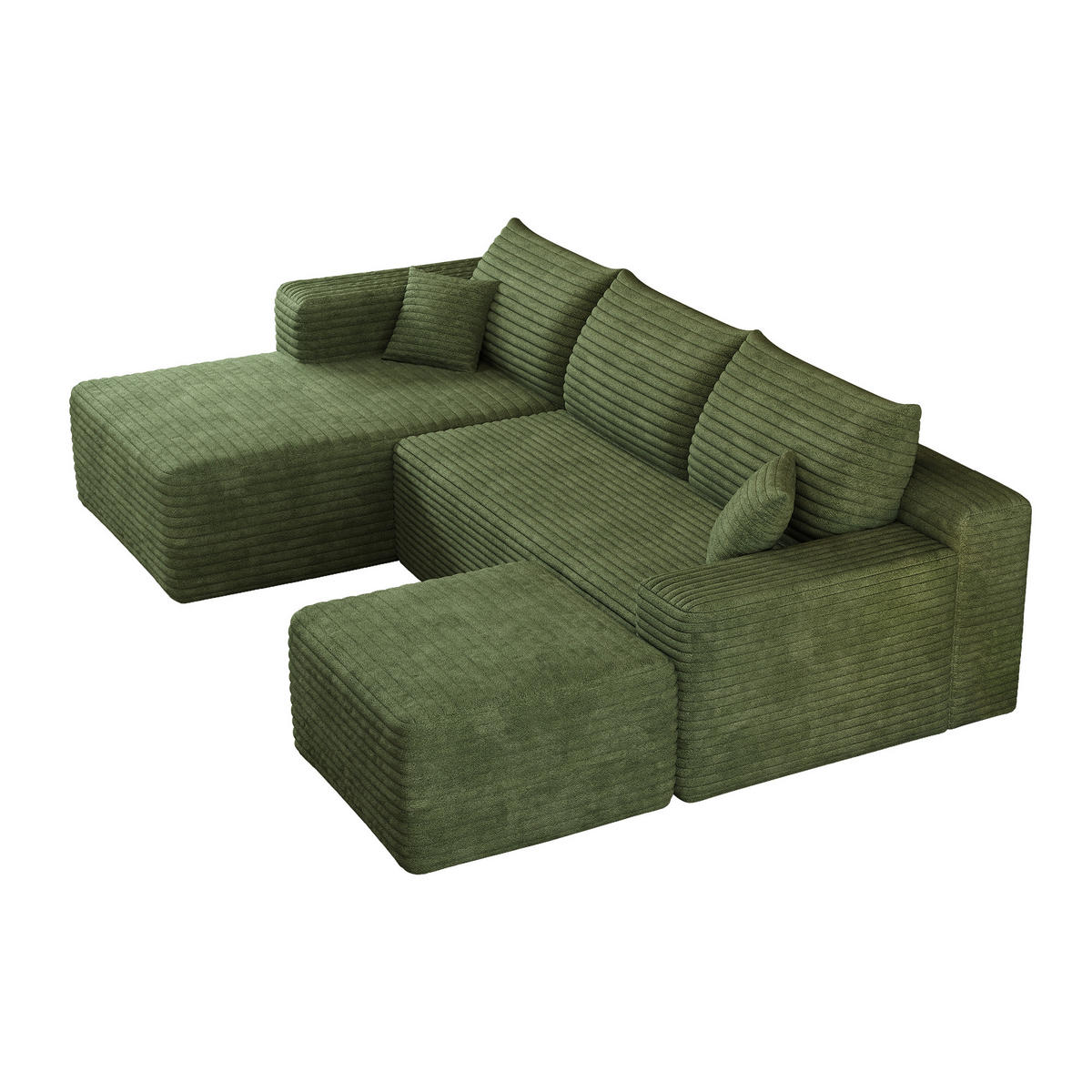 L-FÖRMIGES ECKSOFA Grün 241/151/58 cm 4-Sitzer Ohne Montage - Grün, Textil (241/151cm) - PANGIVO