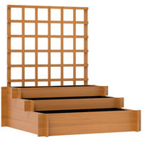 HOCHBEET 95x95x110 cm Holz Rankhilfe 3 Ebenen braun - Braun, Holz (95/110/95cm) - Fortuna Lai