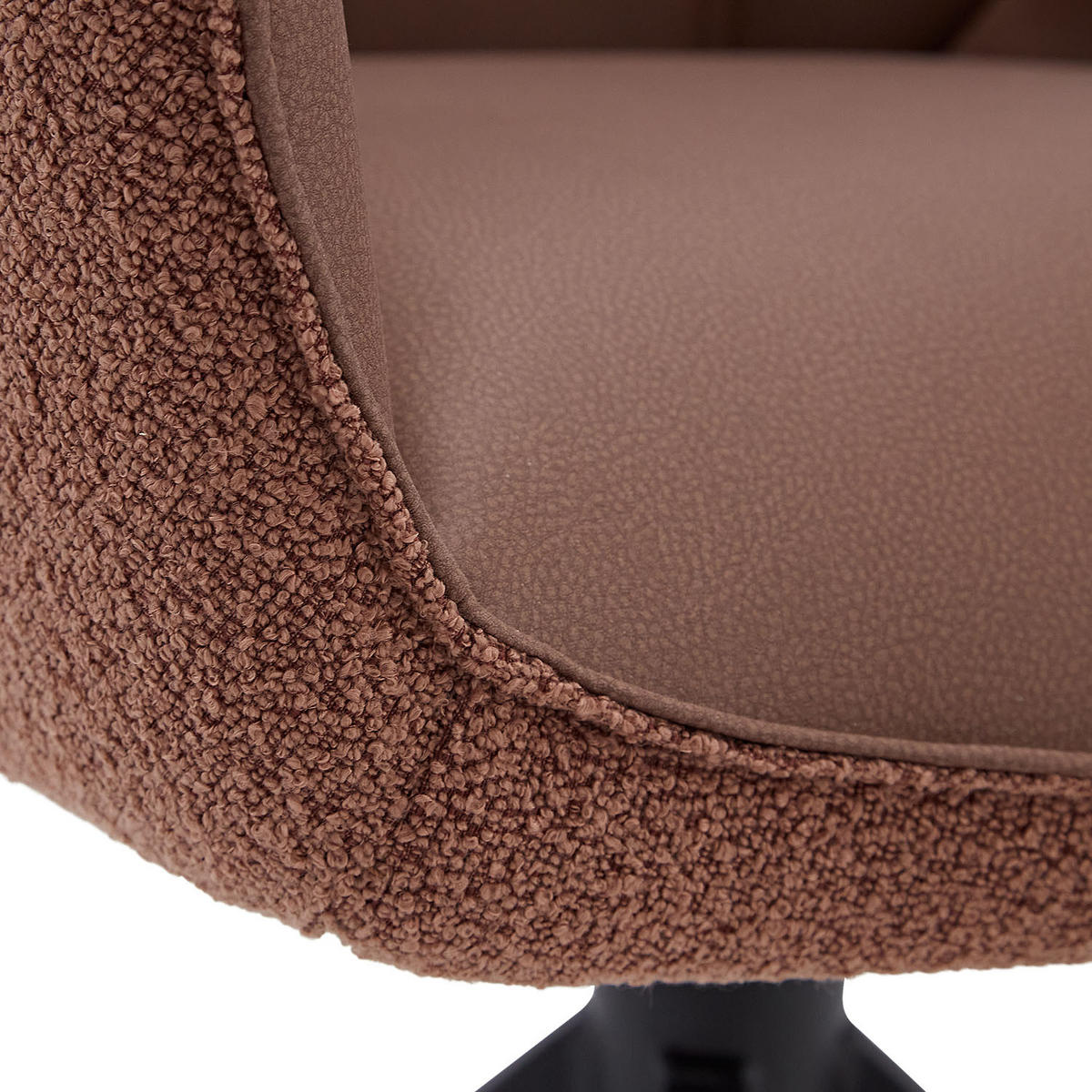 ARMLEHNENSTUHL Bouclé in Braun drehbar - Braun, Textil (60/90/59cm) - Homestyle4u