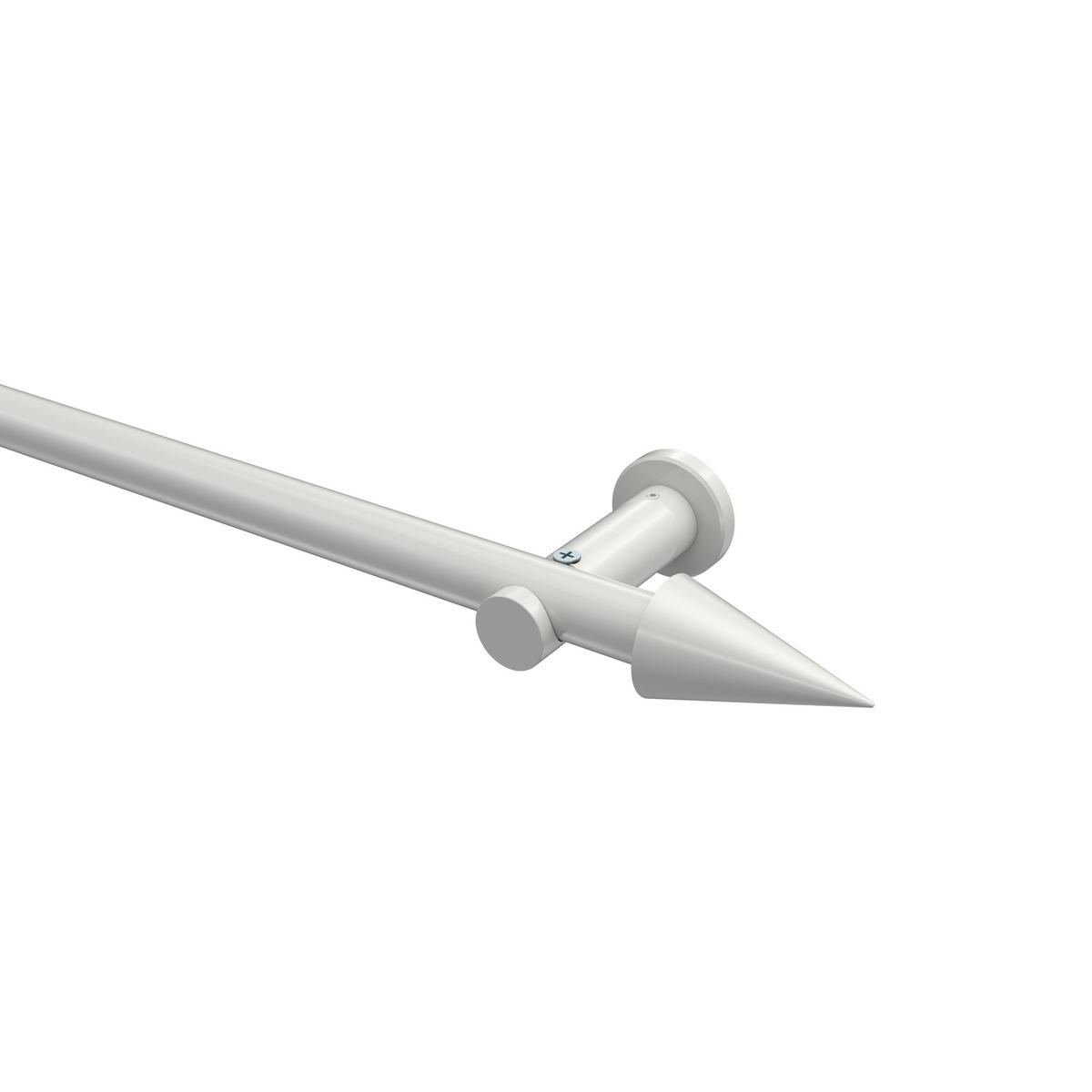 GARDINENSTANGEN-SET Platon Savio 400 cm (geteilt in 2 x 200 cm), 1-läufig (ohne Ringe), 20 mm Ø Weiß - Weiß, Metall (400cm) - INTERDECO