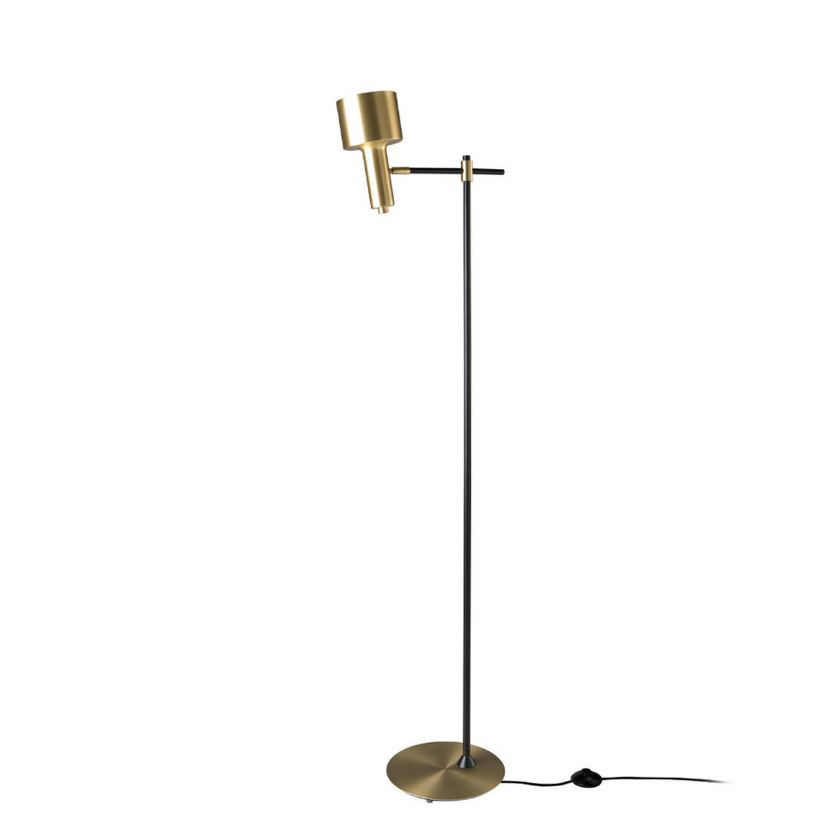 STEHLAMPE Aluminium Schwarz , Gold - Goldfarben/Schwarz, Metall (30/50/164cm) - ANGEL CERDA