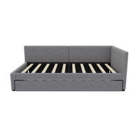 POLSTERBETT PANG-M4W9D2 90/200 cm Grau - Ahornfarben, Fell - PANGIVO