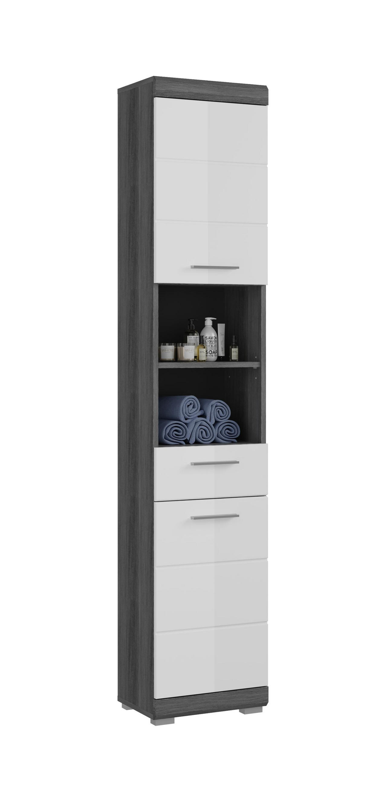 Homes & Jones Hochschrank Silber 37x191x31 cm