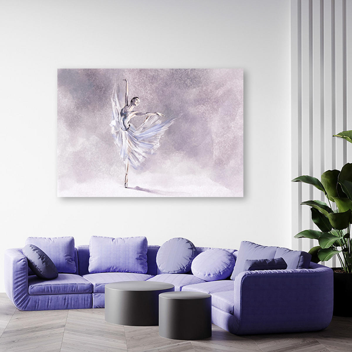 WANDBILD ballerina pirouet - Silberfarben, Textil (60/40cm) - Feeby