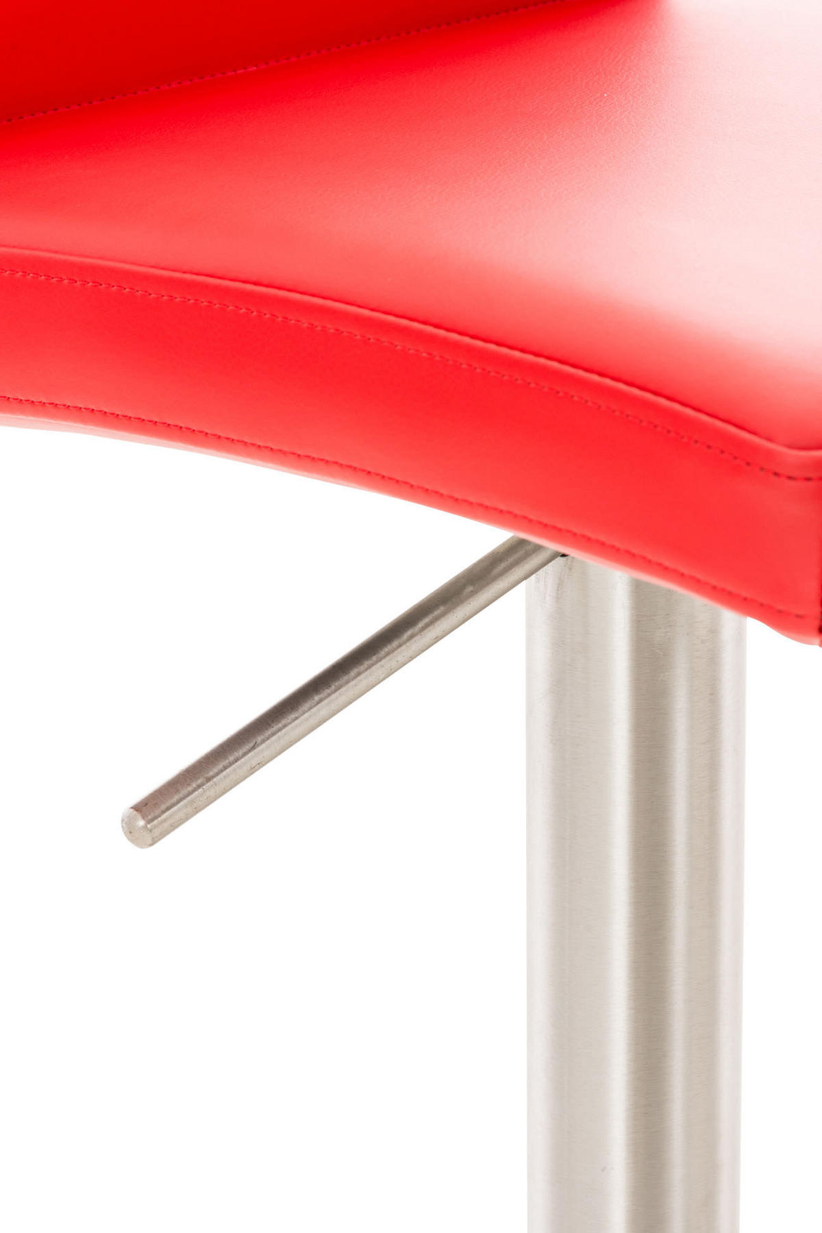 BARHOCKER Lederlook rot - Edelstahlfarben/Rot, Textil/Metall (40/93/49cm) - CLP