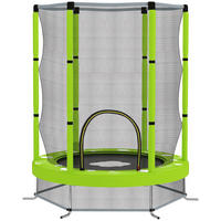 KINDER Trampolin Ø140 cm Indoor Trampolin mit Sicherheitsnetz Randabdeckung - Grün, Metall (140/140cm) - AIYAPLAY