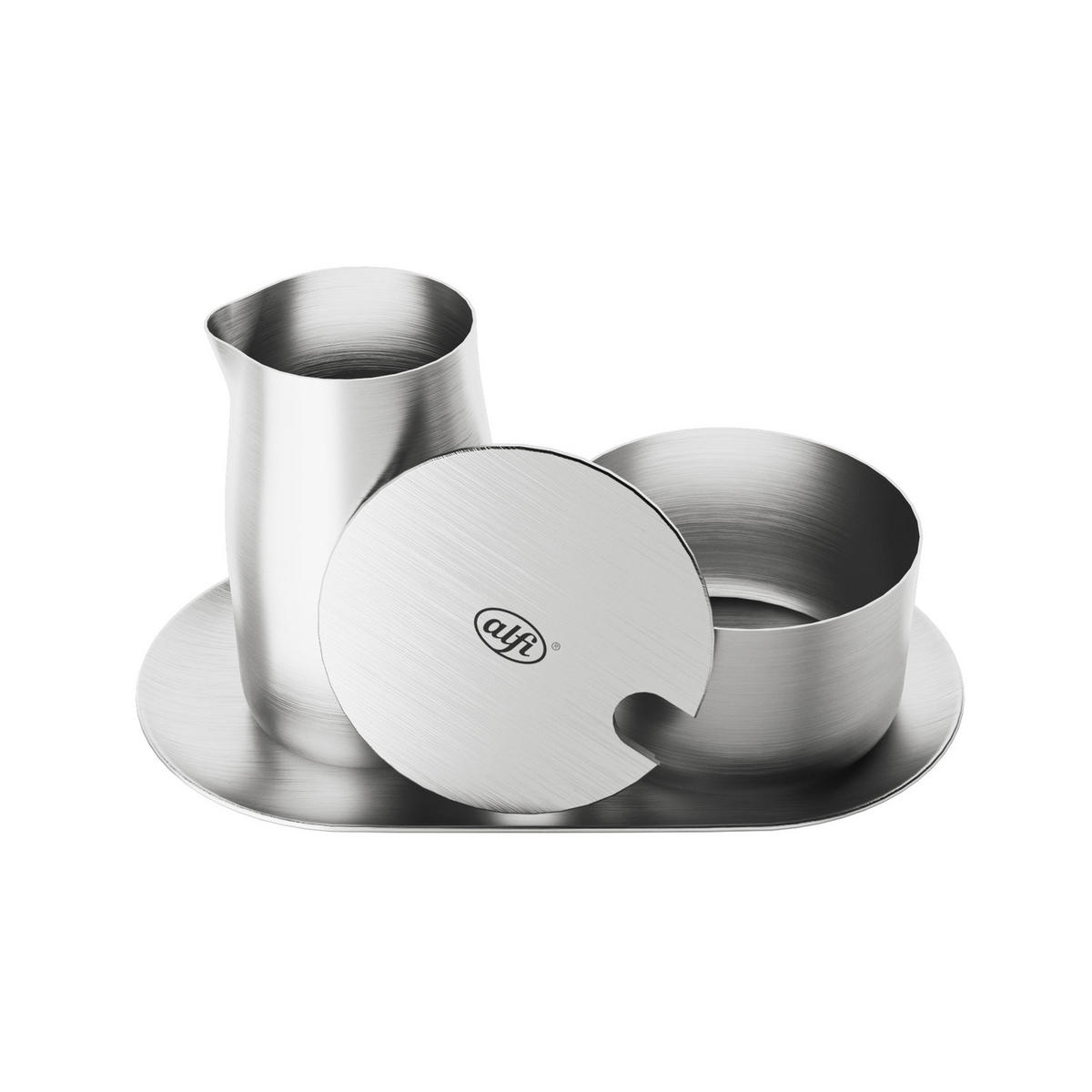 MILK AND SUGAR SET stainless steel mat - Silberfarben, Metall (11.5/8/20cm) - Alfi