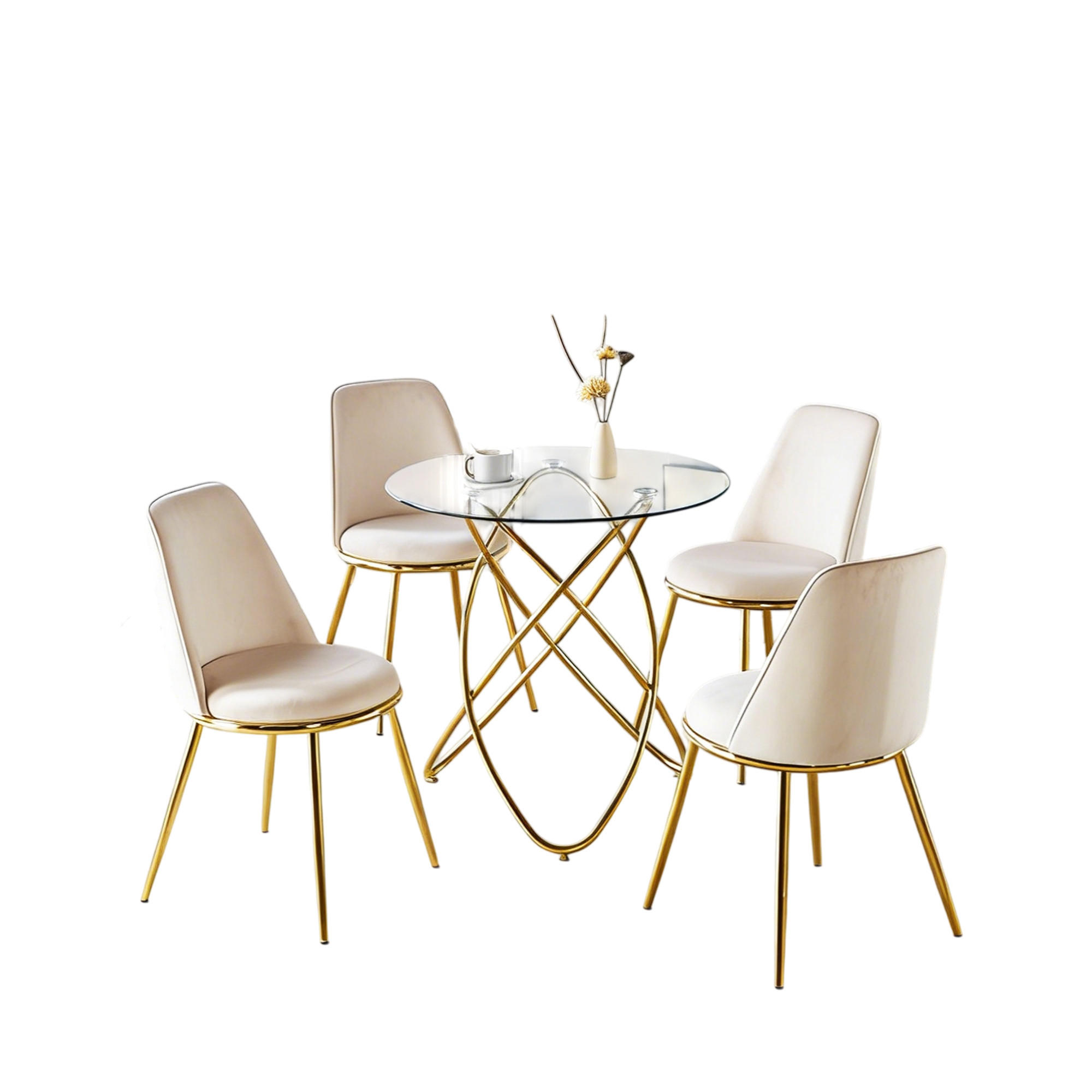ComfortXL Essgruppe Creme 80x75x80 cm