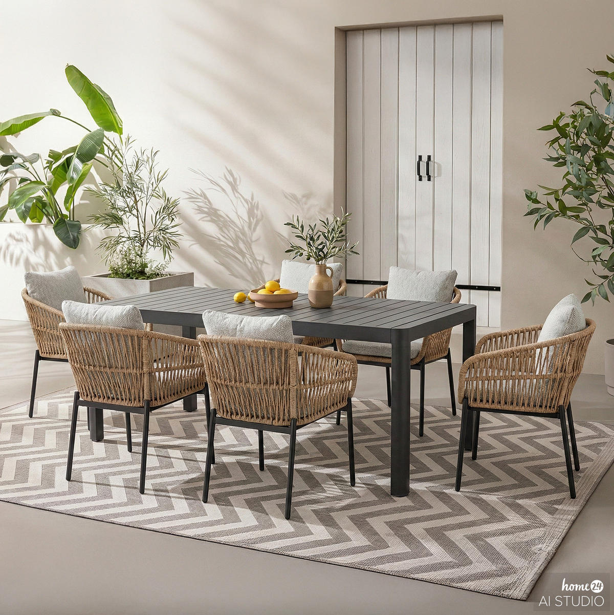 AUSZIEHBARER GARTENTISCH - Aluminium - Anthrazit, Metall (70/117/75cm) - home24