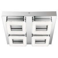 LED DECKENLEUCHTE RETA Silber Kristalloptik - Silberfarben, Metall (32/32/6.7cm) - Globo Lighting