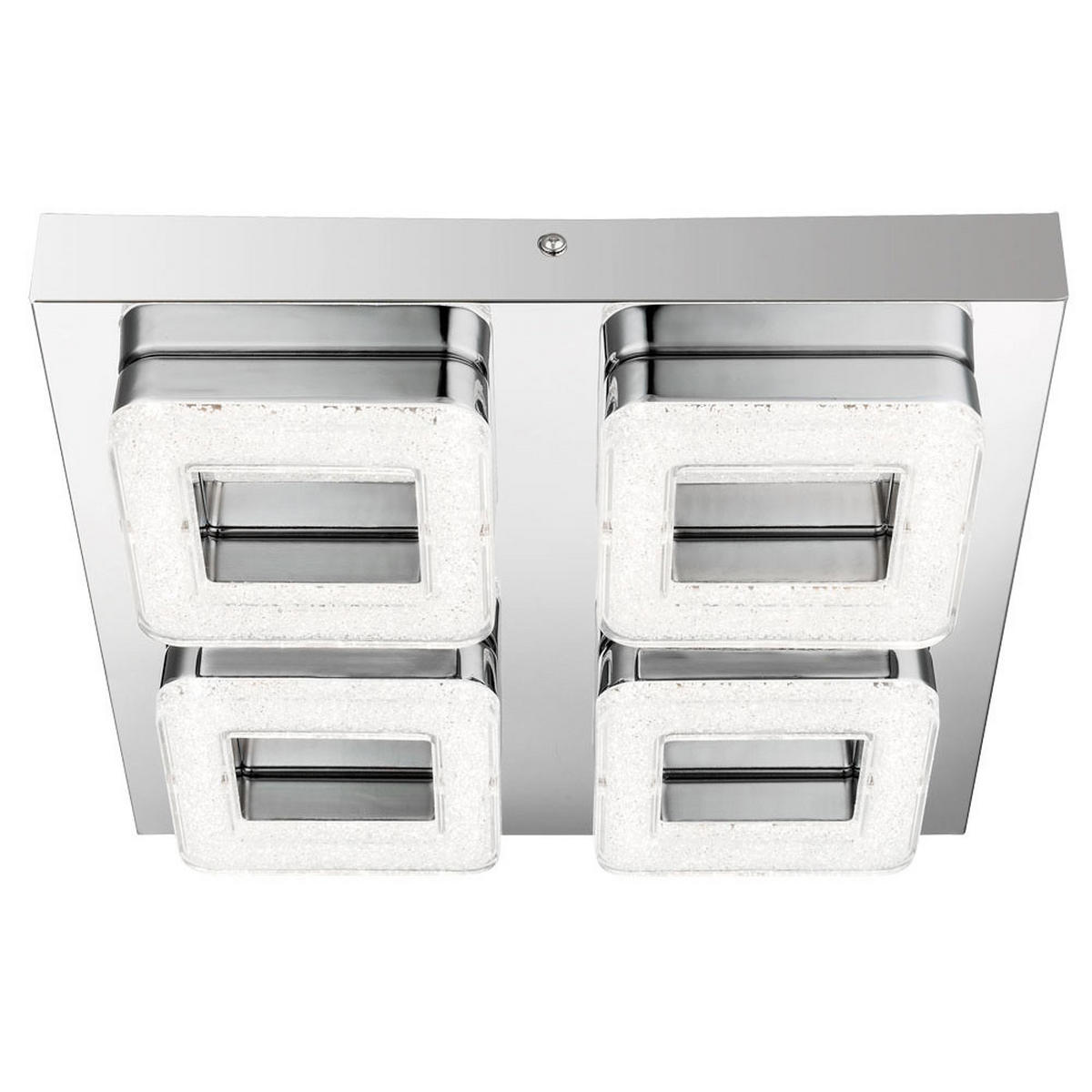 LED DECKENLEUCHTE RETA Silber Kristalloptik - Silberfarben, Metall (32/32/6.7cm) - Globo Lighting