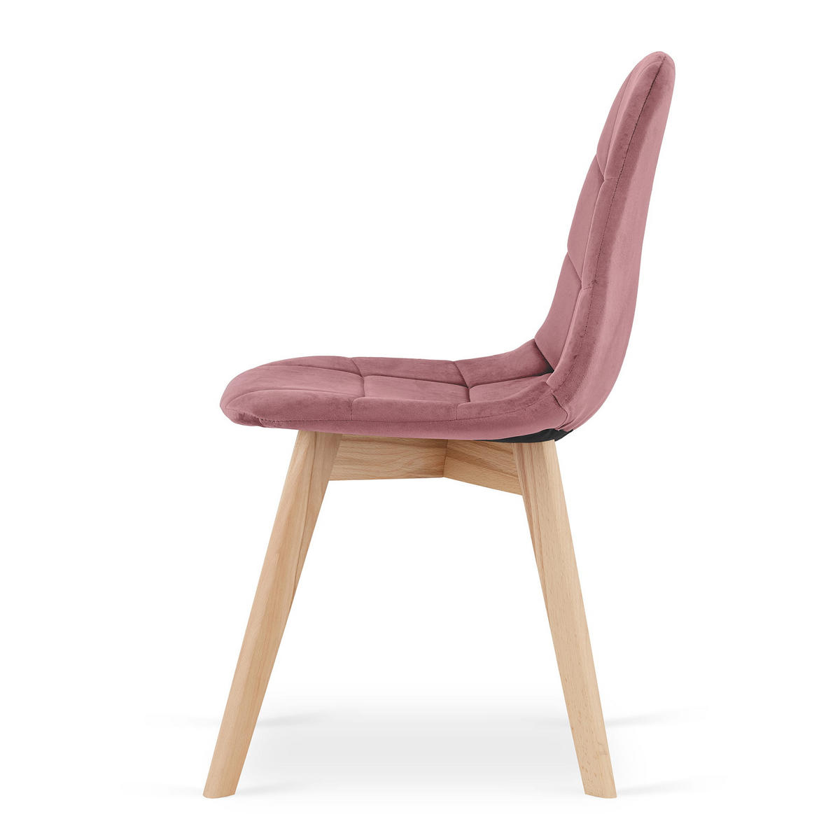 STUHL SORANO 4-er Set, Rosa, mit Samtstoff gepolstert - Rosa, Holz/Textil (45/82/54cm) - Komodee