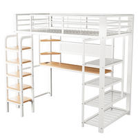 HOCHBETT 90/200 cm DE-32557 mit LED, Steckdose und Lochblech Weiß - Weiß, Metall (90/200cm) - ComfortXL